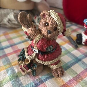 Festive Brown and Red Holiday Decor bear